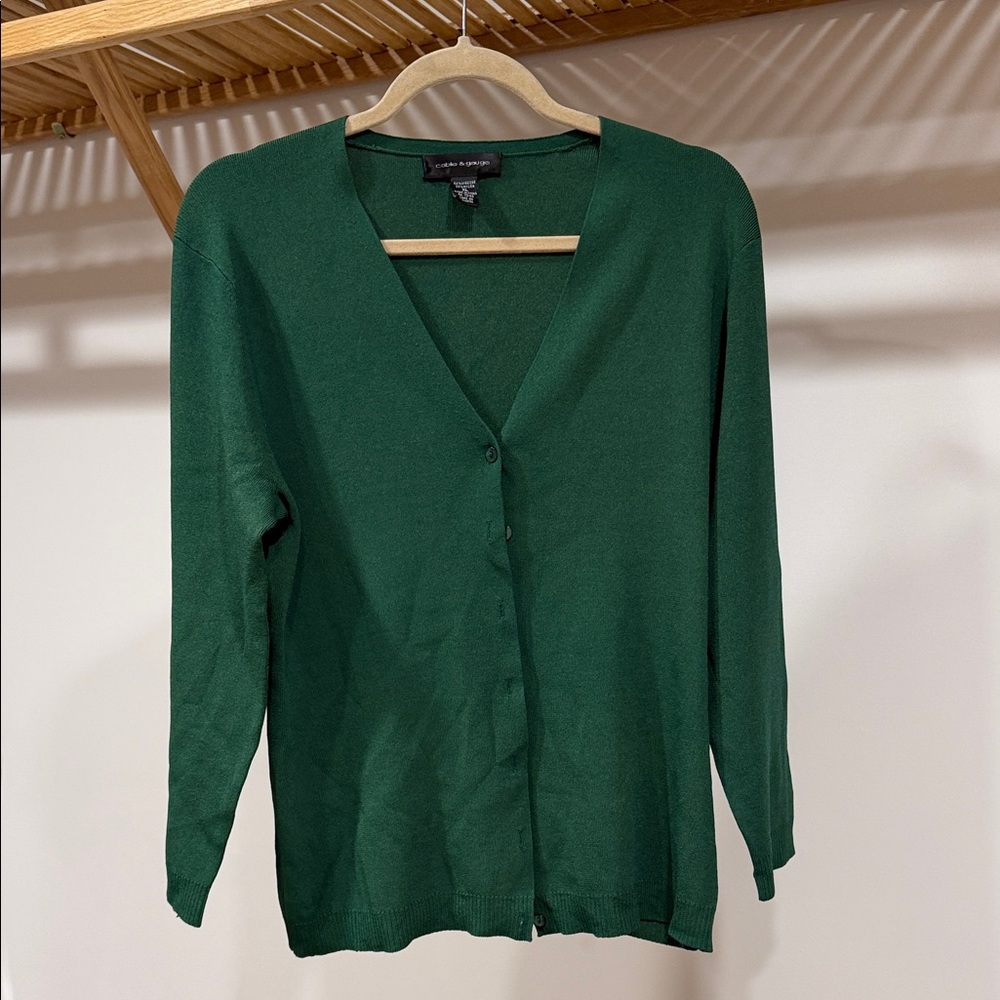 Cable & Gauge Forest Green Knit Top